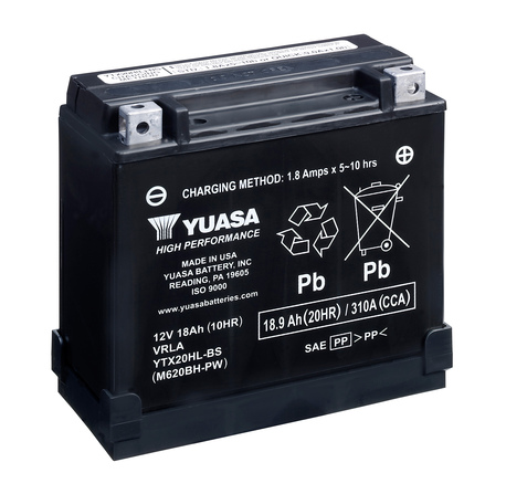Yuasa Battery, YTX20HL-BS-PW (cp) with acid pack